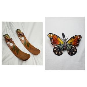 Wood Wine Bottle Holders Costa Rica Butterflies & Garden Pot Hanger